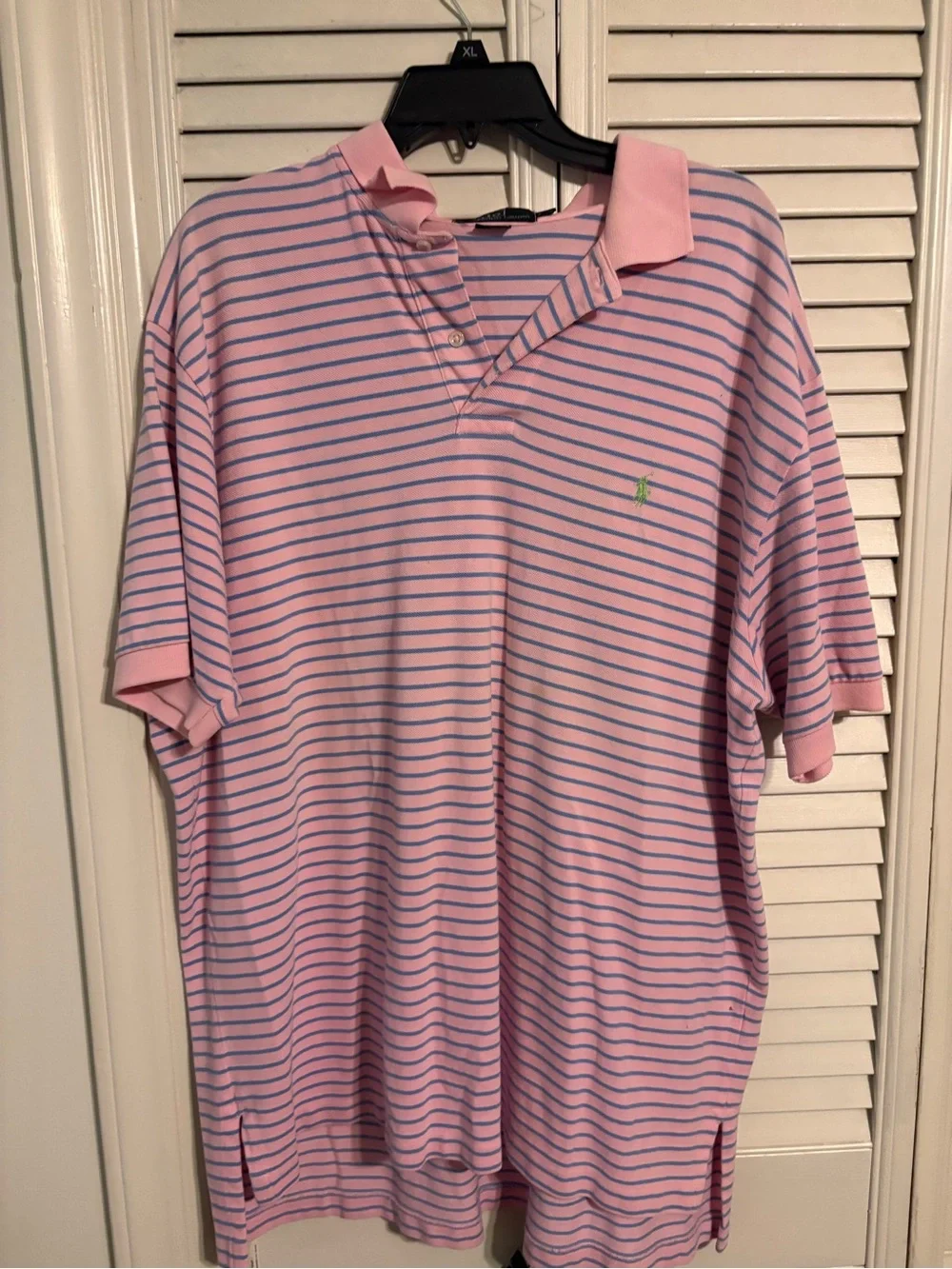 Ralph Lauren Pink & Blue Striped Polo Shirt size xxl